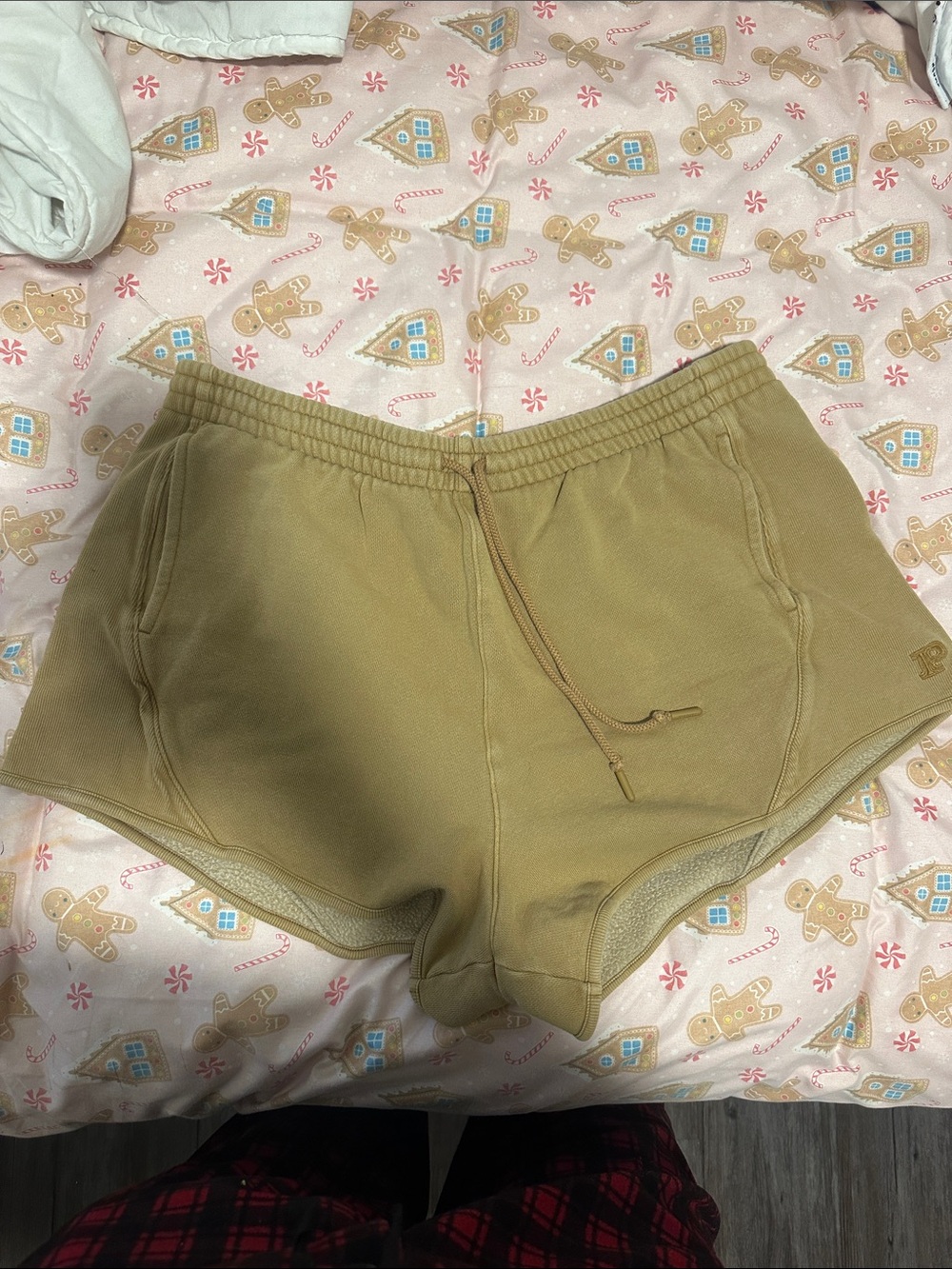 Women’s Tan Fleece Lounge Shorts PINK